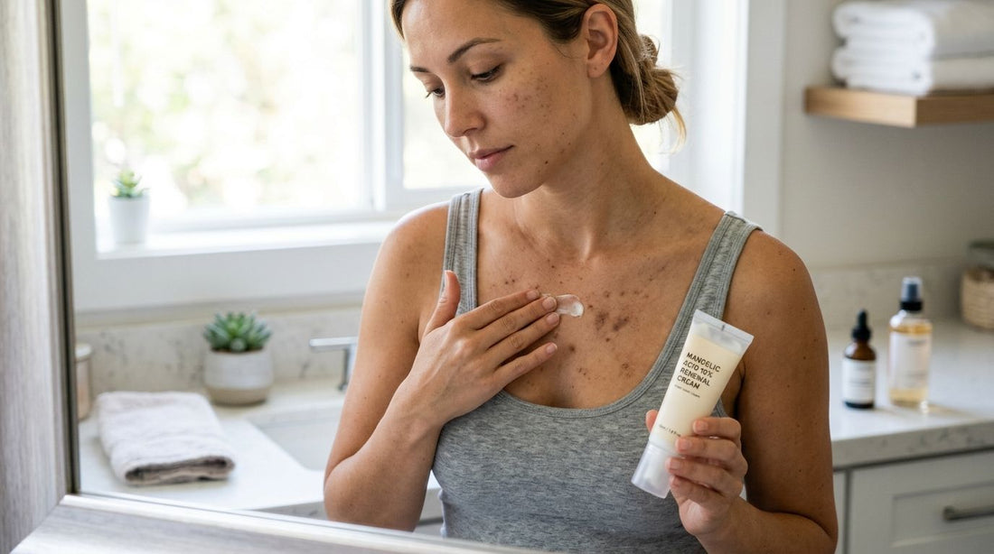 Mandelic acid cream for chest acne and dark marks
