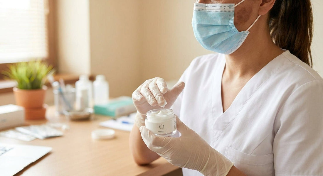 Skin lightening cream for nurses with mask-related skin darkening