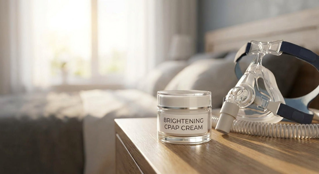 Skin brightening cream for CPAP mask users