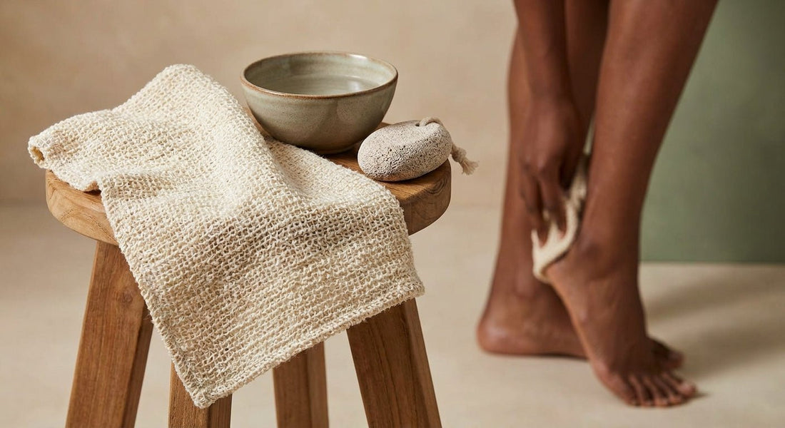 Exfoliating cloth for rough dark ankles