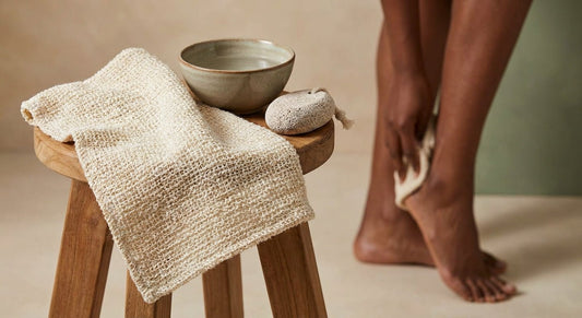 Exfoliating cloth for rough dark ankles