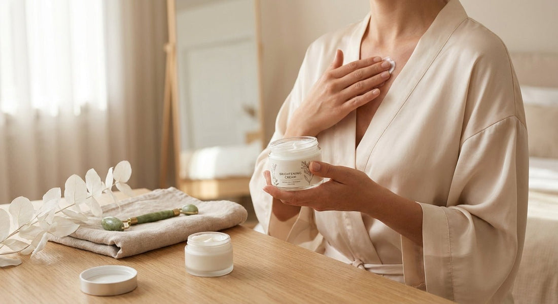 Skin brightening cream for the chest and décolletage