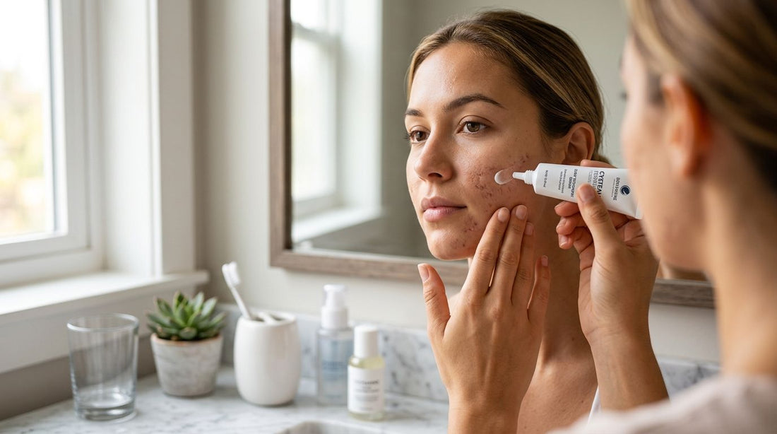 Cysteamine cream for acne scars