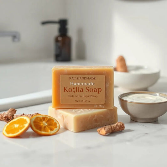 Handmade bar soap with gentle lather and natural ingredients on a clean countertop