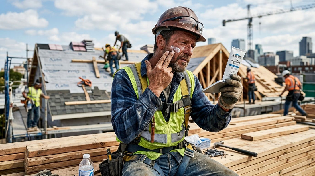 Skin brightening cream for roofers and construction workers
