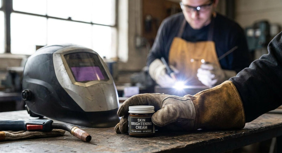 Skin brightening cream for welders exposed to UV light