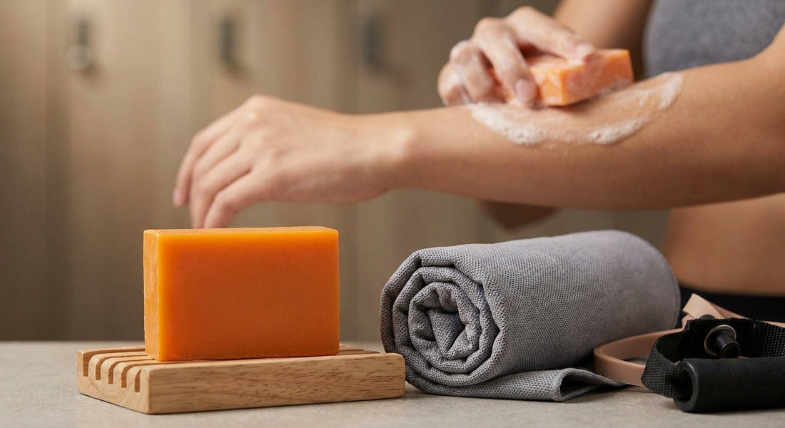 Kojic acid soap for gym-related friction marks