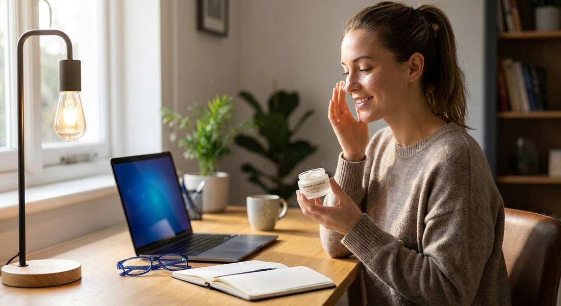 Skin brightening cream for desk workers with blue light exposure