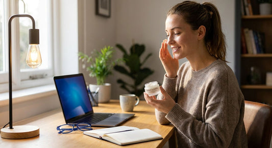 Skin brightening cream for desk workers with blue light exposure