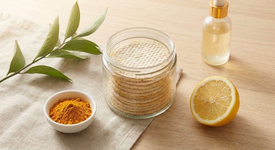 Turmeric kojic acid cleansing pads for oily skin
