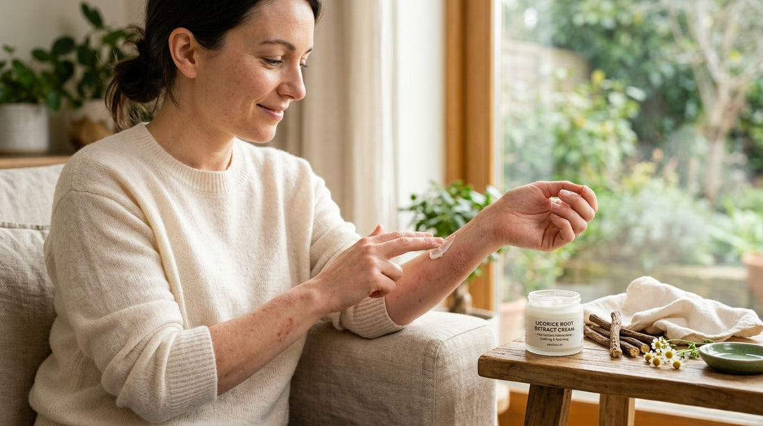 Licorice root extract cream for eczema-prone skin