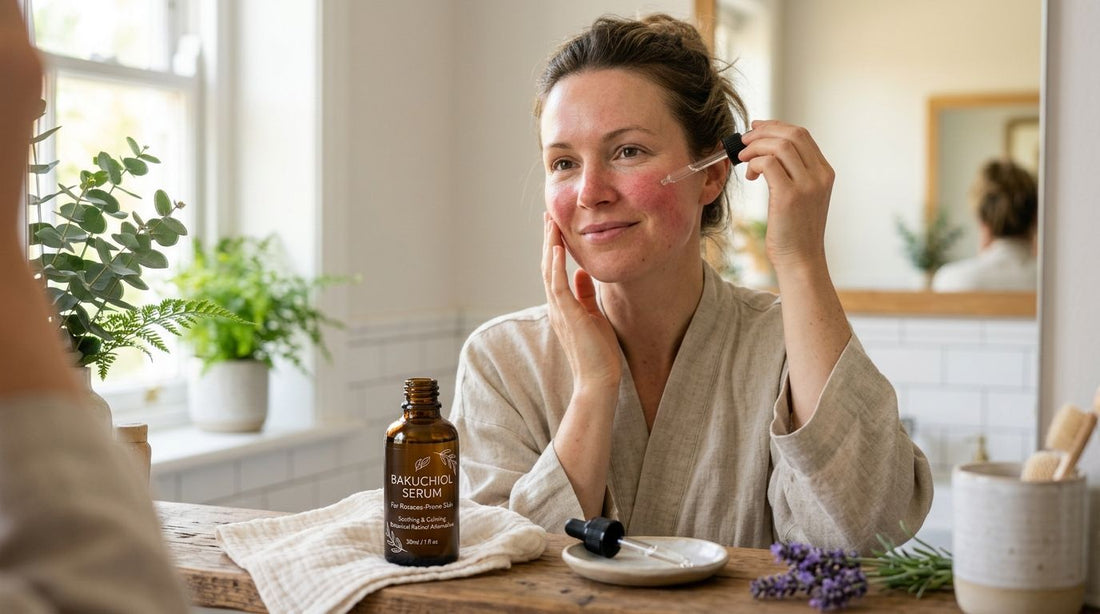 Bakuchiol serum for rosacea-prone skin