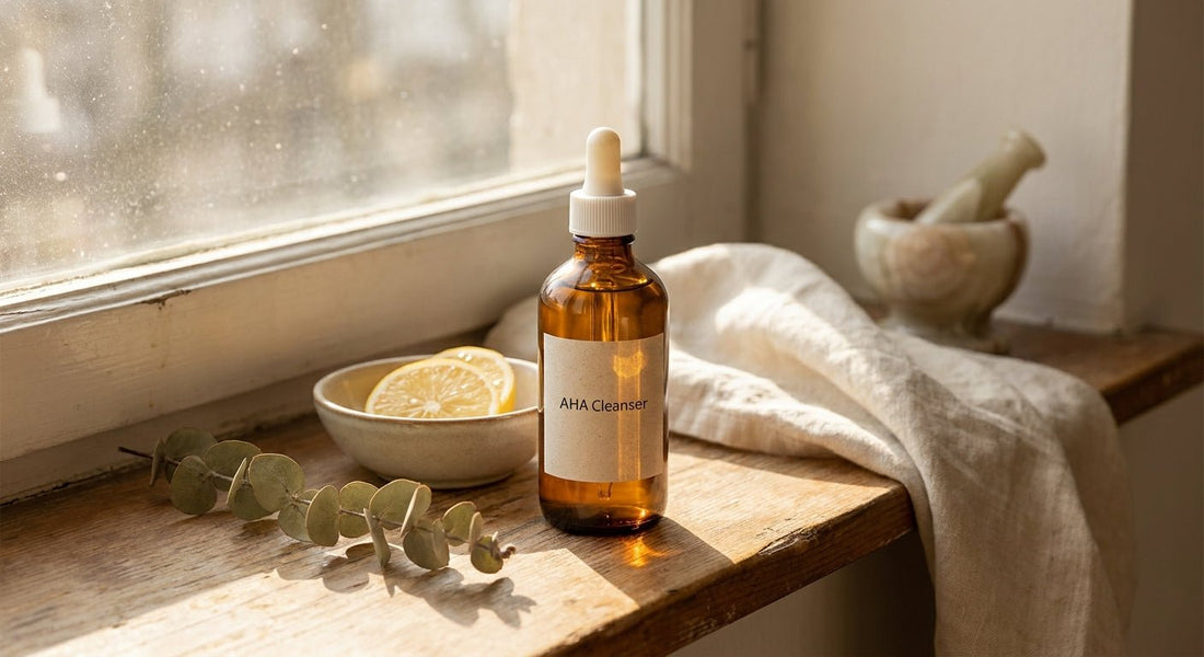 AHA facial cleanser for hyperpigmentation-prone skin