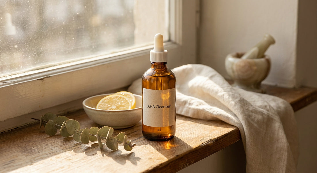 AHA facial cleanser for hyperpigmentation-prone skin