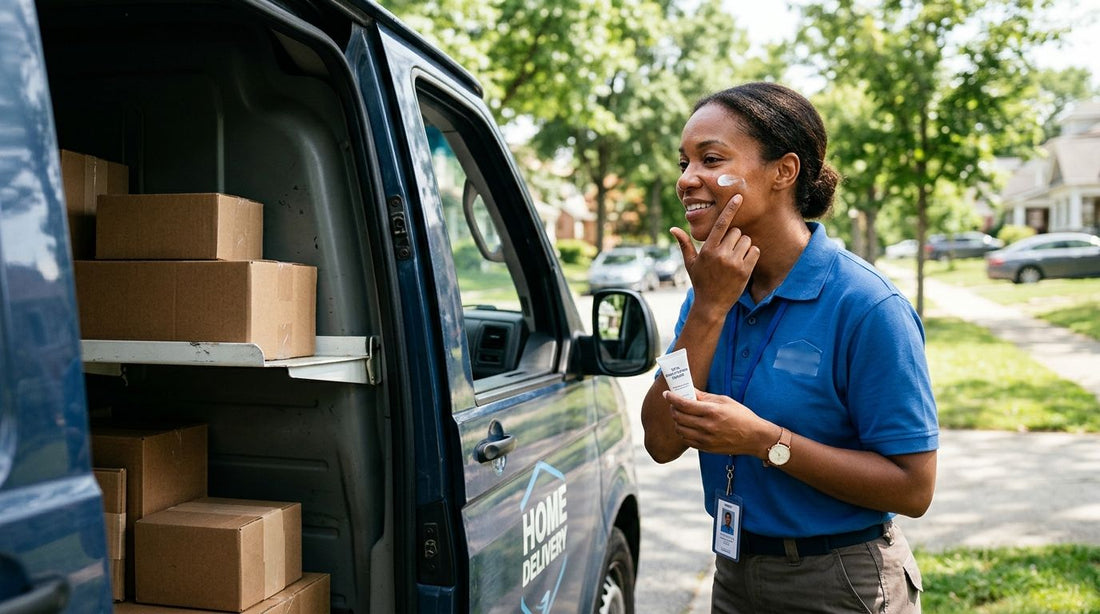 Skin brightening cream for delivery drivers with sun exposure