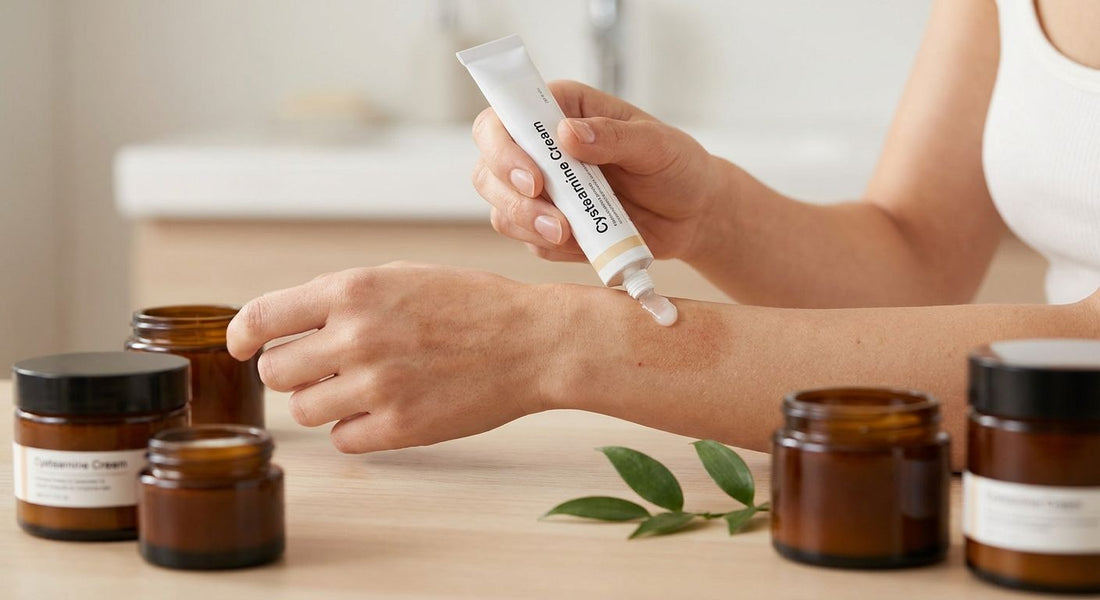 Cysteamine cream for post-inflammatory hyperpigmentation