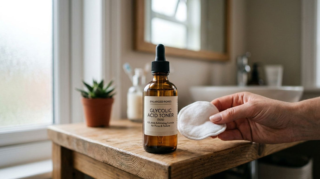 Glycolic acid toner for enlarged pores